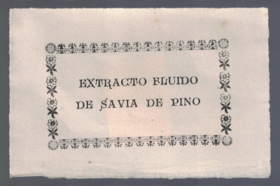 ETIQUETA FARMACEUTICA - EXTRACTO FLUIDO DE SAVIA DE PINO.