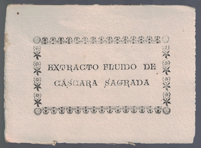ETIQUETA FARMACEUTICA - EXTRACTO FLUIDO DE CASCARA SAGRADA.