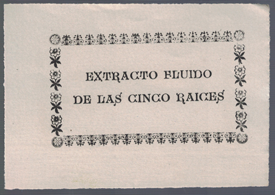 ETIQUETA FARMACEUTICA - EXTRACTO FLUIDO DE LAS CINCO RAICES.