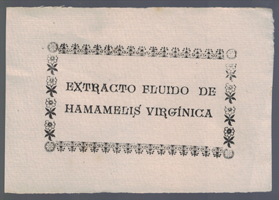 ETIQUETA FARMACEUTICA - EXTRACTO FLUIDO DE HAMAMELIS VIRGINICA.