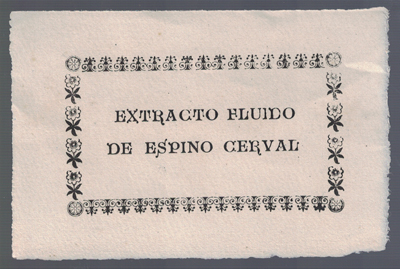 ETIQUETA FARMACEUTICA - EXTRACTO FLUIDO DE ESPINO CERVAL.