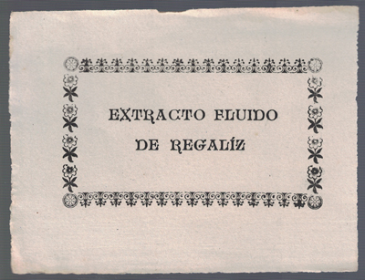 ETIQUETA FARMACEUTICA - EXTRACTO FLUIDO DE REGALIZ.