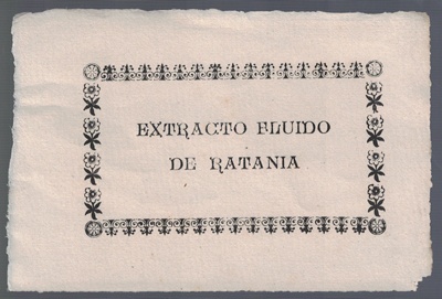 ETIQUETA FARMACEUTICA - EXTRACTO FLUIDO DE RATANIA.