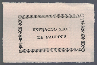 ETIQUETA FARMACEUTICA - EXTRACTO SECO DE PAULINIA.