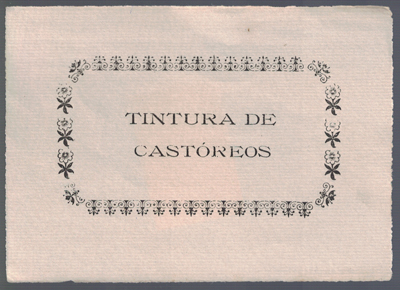 ETIQUETA FARMACEUTICA - TINTURA DE CASTOREOS.