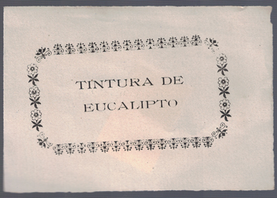 ETIQUETA FARMACEUTICA - TINTURA DE EUCALIPTO.