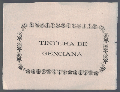 ETIQUETA FARMACEUTICA - TINTURA DE GENCIANA.