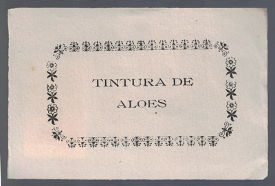 ETIQUETA FARMACEUTICA - TINTURA DE ALOE.