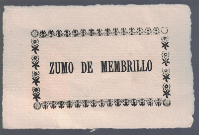 ETIQUETA FARMACEUTICA - ZUMO DE MEMBRILLO.