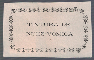 ETIQUETA FARMACEUTICA - TINTURA DE NUEZ-VOMICA.