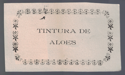 ETIQUETA FARMACEUTICA - TINTURA DE ALOES.