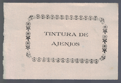 ETIQUETA FARMACEUTICA - TINTURA DE AJENJOS.