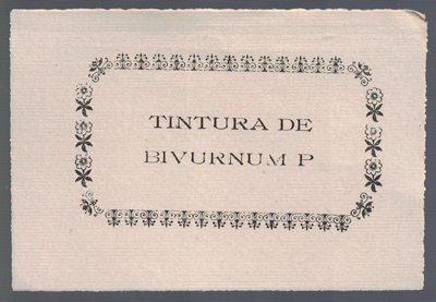 ETIQUETA FARMACEUTICA - TINTURA DE BIVURNUM P.