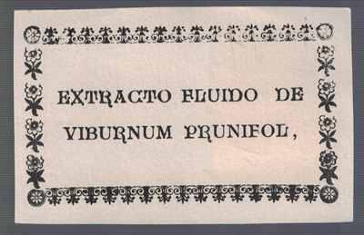 ETIQUETA FARMACEUTICA - EXTRACTO FLUIDO DE VIBURNUM PRUNIFOL.