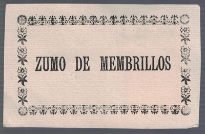 ETIQUETA FARMACEUTICA - ZUMO DE MEMBRILLOS.