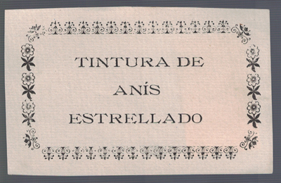 ETIQUETA FARMACEUTICA - TINTURA DE ANIS ESTRELLADO.