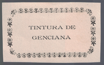 ETIQUETA FARMACEUTICA - TINTURA DE GENCIANA.