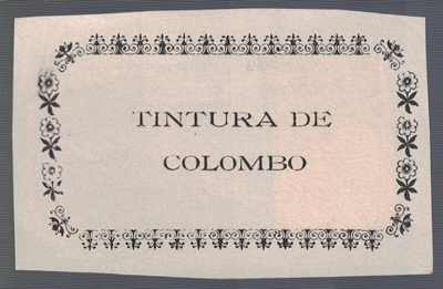 ETIQUETA FARMACEUTICA - TINTURA DE COLOMBO.