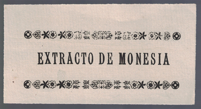 ETIQUETA FARMACEUTICA -  EXTRACTO DE MONESIA.