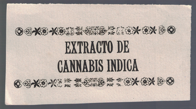 ETIQUETA FARMACEUTICA -  EXTRACTO DE CANNABIS INDICA.