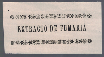 ETIQUETA FARMACEUTICA -  EXTRACTO DE FUMARIA.