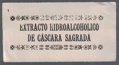 ETIQUETA FARMACEUTICA -  EXTRACTO  HIDROALCOHOLICO DE DE CASCARA SAGRADA.
