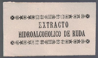 ETIQUETA FARMACEUTICA -  EXTRACTO HIDROALCOHOLICO DE RUDA.