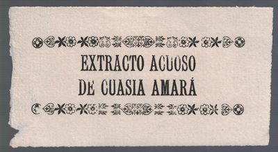 ETIQUETA FARMACEUTICA -  EXTRACTO ACUOSO DE CUASIA AMARA.