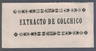 ETIQUETA FARMACEUTICA -  EXTRACTO DE COLCHICO.