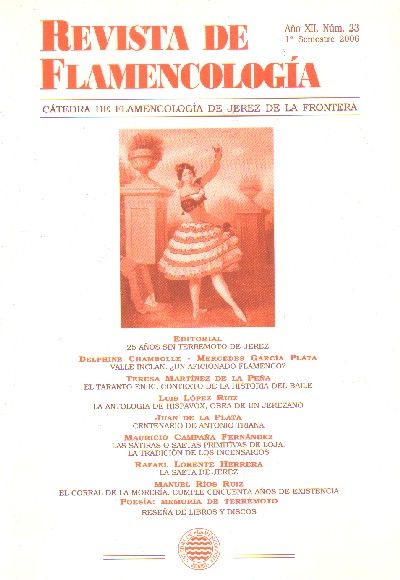 REVISTA DE FLAMENCOLOGIA. CATEDRA DE FLAMENCOLOGIA DE JEREZ DE LA FRA. Nº23