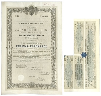 A MAYGAR KORONA OESZACAL 200 KORONAROL BUDAPESTEN 1 DEEZEMBER 1892