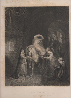 GRABADO DE ARTE. LADY GODIVA. J.B. ALLEN ENGRAVED