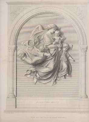 GRABADO DE ARTE. PROTECTING ANGELS. EDWIN ROFFE. SCULP