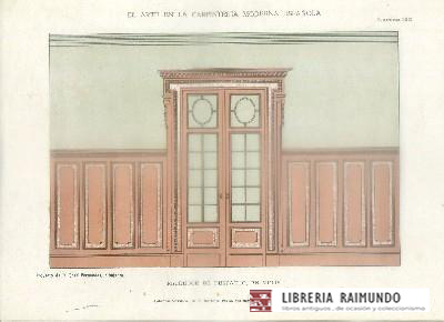 LITOGRAFIA DE CARPINTERIA MODERNISTA: RECIBIDOR DE DESPACHO. LAM. 123.