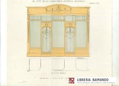 LITOGRAFIA DE CARPINTERIA MODERNISTA: FACHADA TIENDA. LAM. 193