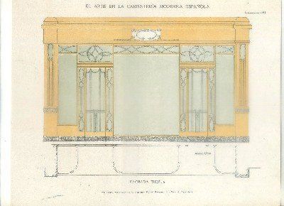 LITOGRAFIA DE CARPINTERIA MODERNISTA: FACHADA TIENDA. LAM. 181