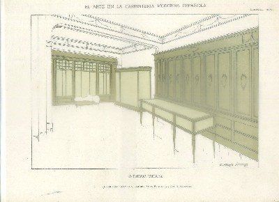 LITOGRAFIA DE CARPINTERIA MODERNISTA: INTERIOR TIENDA. LAM. 188