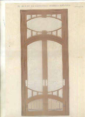LITOGRAFIA DE CARPINTERIA MODERNISTA: PUERTA CANCELA. LAM. 18