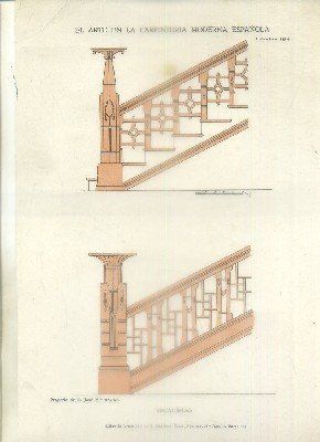 LITOGRAFIA DE CARPINTERIA MODERNISTA: ESCALERAS. LAM. 164