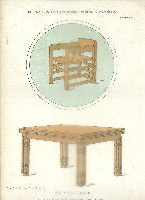 LITOGRAFIA DE CARPINTERIA MODERNISTA: MESA Y SILLA COMEDOR. LAM. 142. R. COSTA
