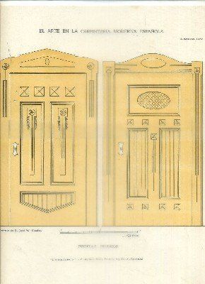 LITOGRAFIA DE CARPINTERIA MODERNISTA: PUERTAS INTERIOR. LAM. 149. PROY. J. ABADES
