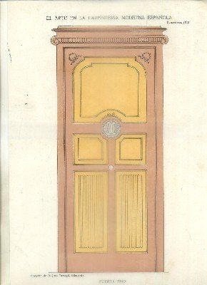 LITOGRAFIA DE CARPINTERIA MODERNISTA: PUERTA PISO. LAM. 152. PROY. J. TARRAGÓ