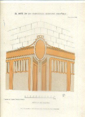 LITOGRAFIA DE CARPINTERIA MODERNISTA: ROTULO DE ESQUINA. LAM.135. PROY. J. TARRAGÓ