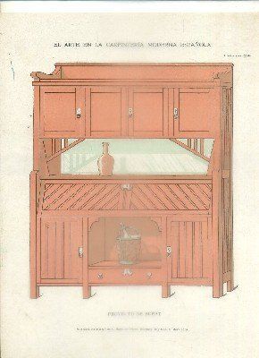 LITOGRAFIA DE CARPINTERIA MODERNISTA: PROYECTO DE BUFET. LAM. 94