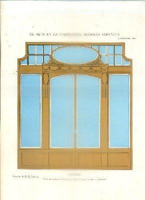 LAMINA DE CARPINTERIA MODERNISTA: CANCELA. PROY. D. M. CASTAÑÉ LAM. 49