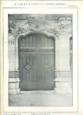 LAMINA DE CARPINTERIA MODERNISTA: PUERTA GRAN VIA, 654. PROY. ENRIQUE SANGNIER LAM. 43