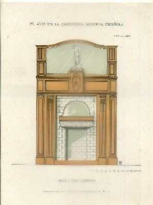 LAMINA DE CARPINTERIA MODERNISTA: MARCO PARA CHIMENEA. LAMINA Nº 198