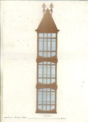 LAMINA DE CARPINTERIA MODERNISTA: TRIBUNA. PROY. J. DOMENECH ESTAPA. LAM. 74
