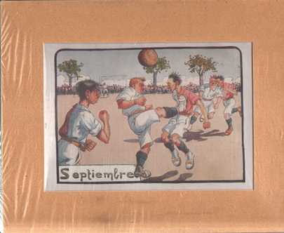 LAMINA DE DEPORTES. HUMORISTICA. SEPTIEMBRE FUTBOL  35,7X28,2 CM. AÑO 1920 APROX.