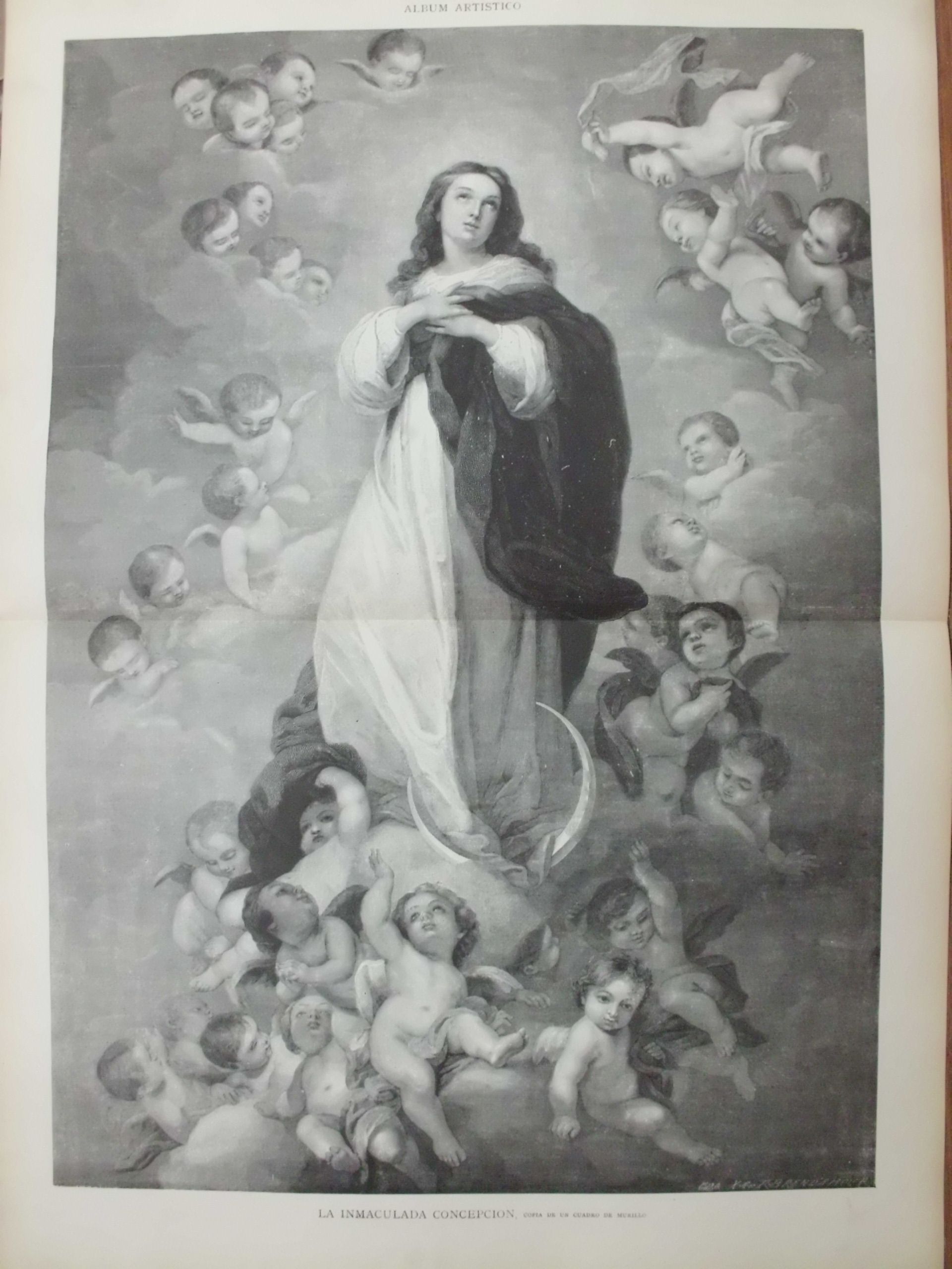 XILOGRAFIA: LA INMACULADA CONCEPCION. COPIA DE CUADRO DE MURILLO